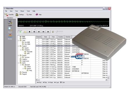 The DIACORDER USB series is a full featured analogue line call recorder that supports passive call recording on ground start and loop start analog networks. A combination of very carefully hardware design with a elegant and reliable piece of software